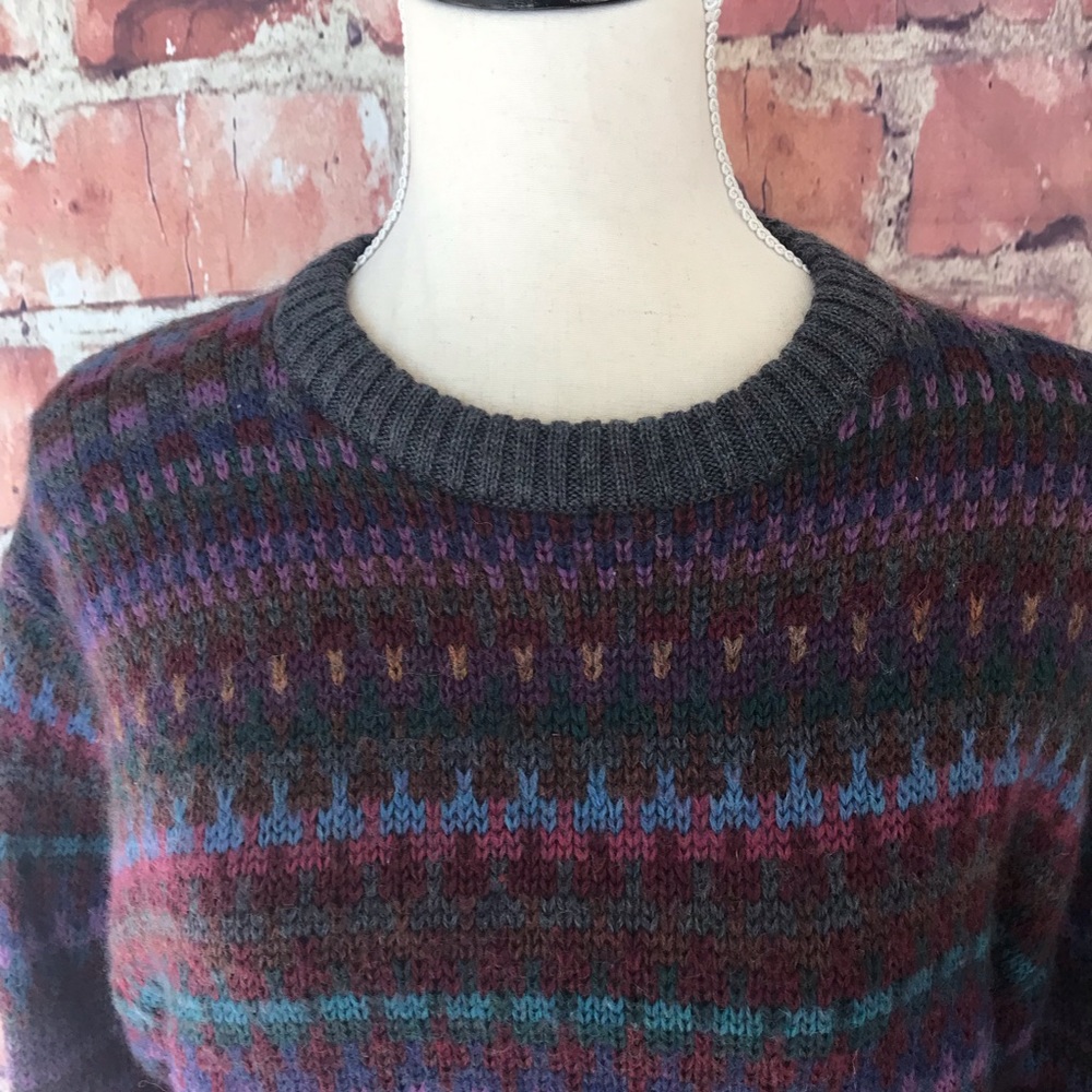 100% Wool Boston Traders Multi Color Sweater - Picture 2 of 6